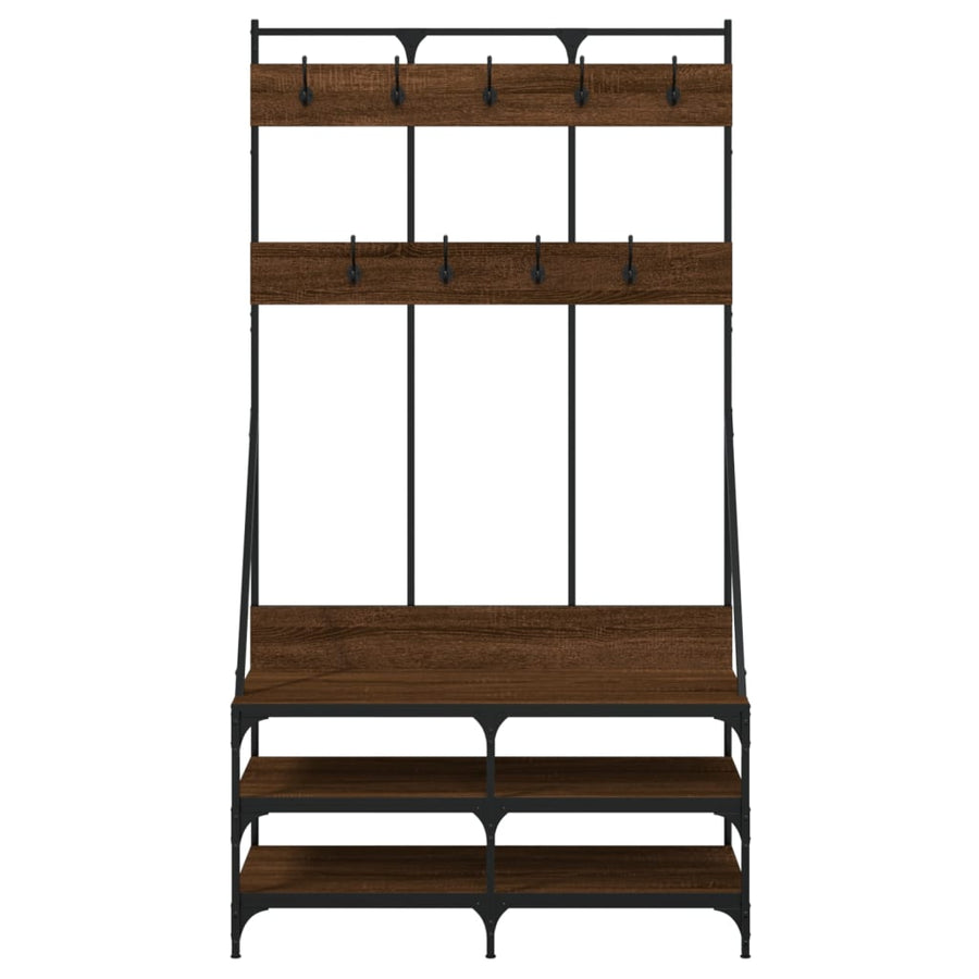 Kledingrek Met Schoenenrek 00X40X84 Cm Bruineikenkleurig bruin eikenkleur