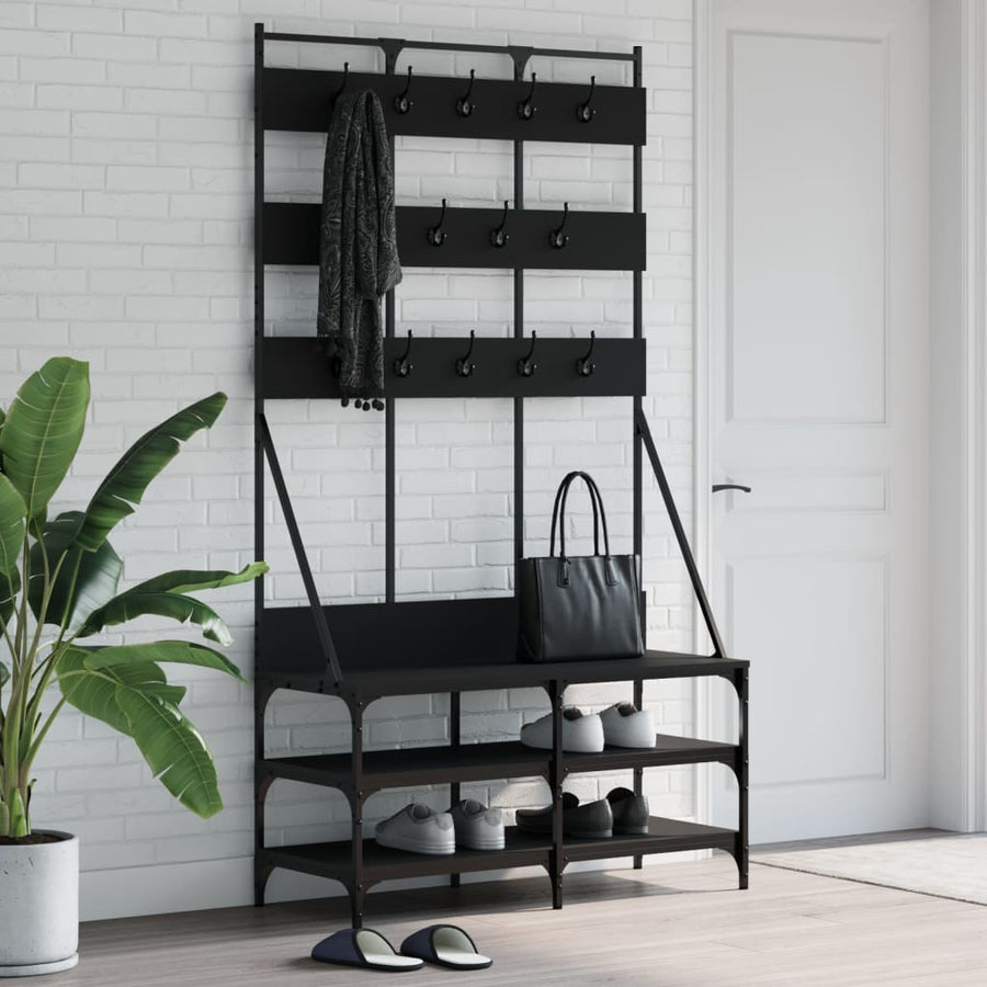 Kledingrek Met Schoenenrek 00X40X84 Cm Zwart