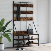 Kledingrek 100x40x184 cm gerookt eiken