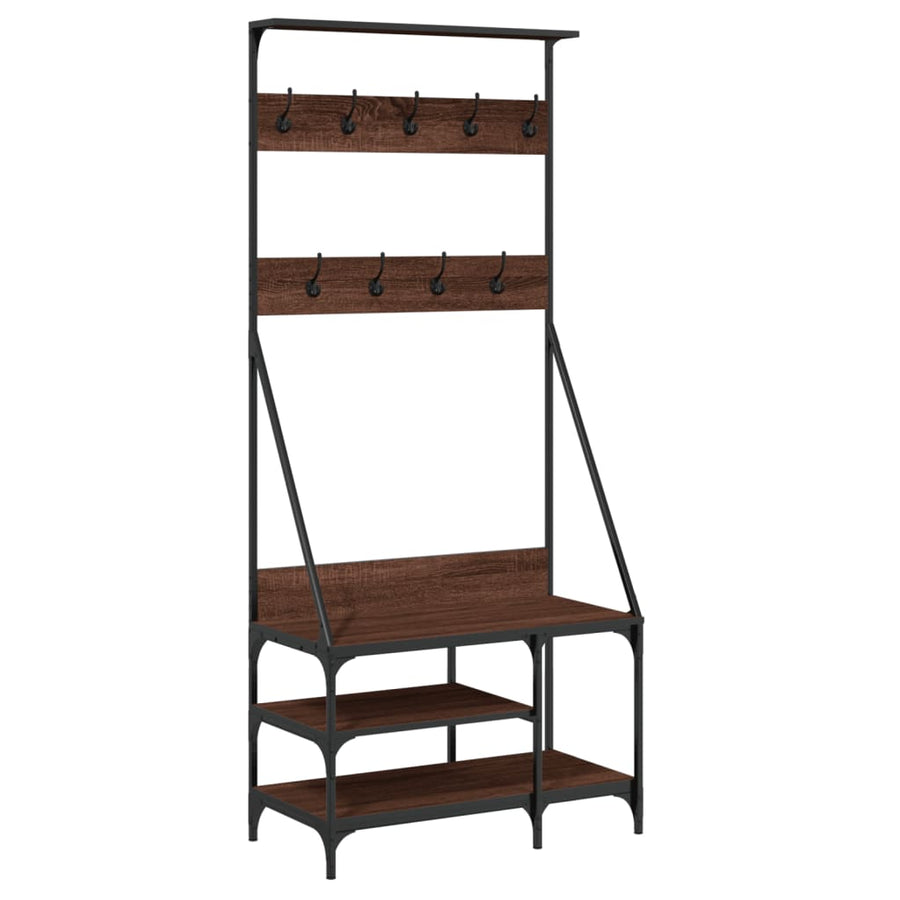 Kledingrek Met Schoenenrek 80X40X84 Cm Bruineikenkleurig bruin eikenkleur