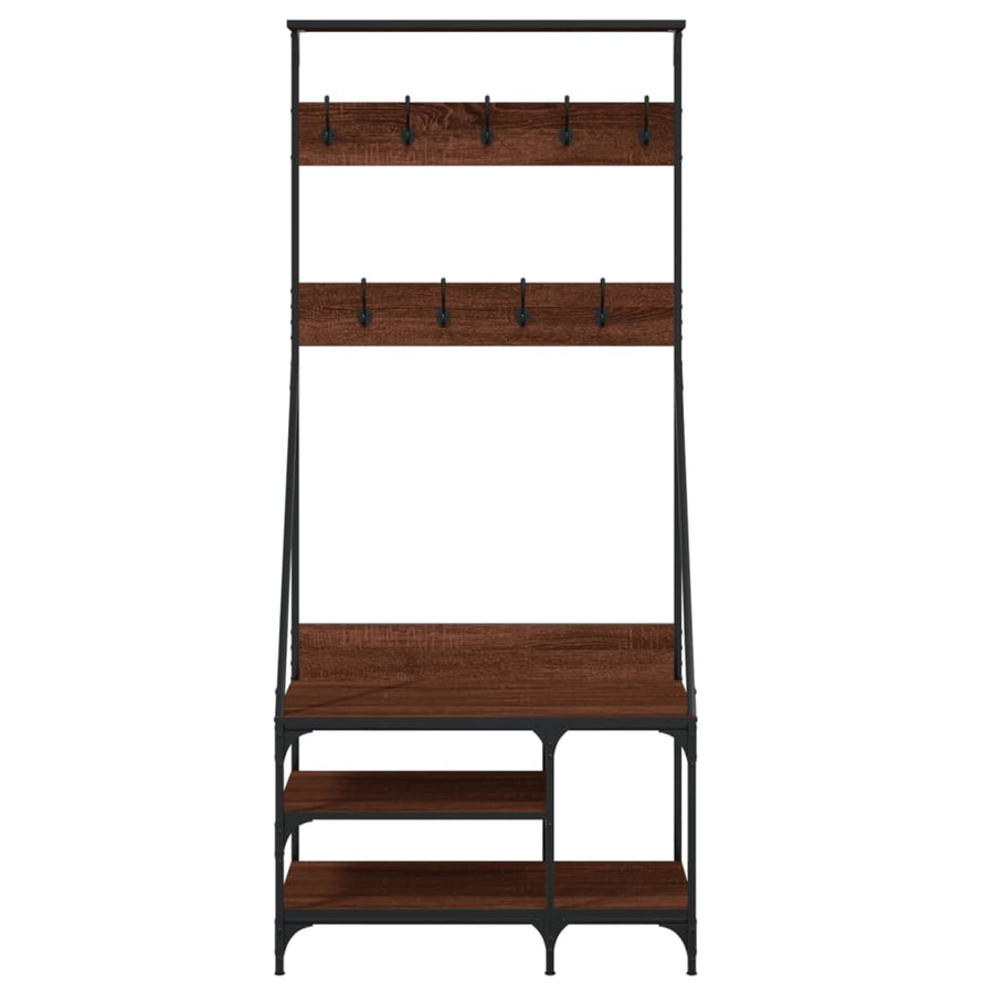 Kledingrek Met Schoenenrek 80X40X84 Cm Bruineikenkleurig bruin eikenkleur