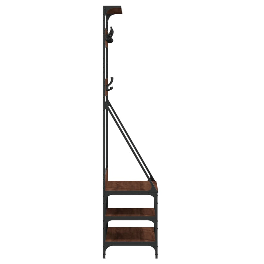 Kledingrek Met Schoenenrek 80X40X84 Cm Bruineikenkleurig bruin eikenkleur