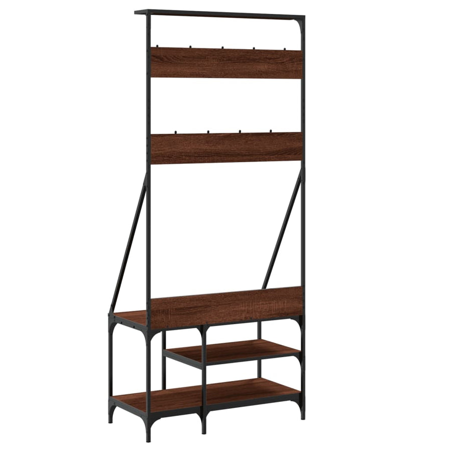 Kledingrek Met Schoenenrek 80X40X84 Cm Bruineikenkleurig bruin eikenkleur