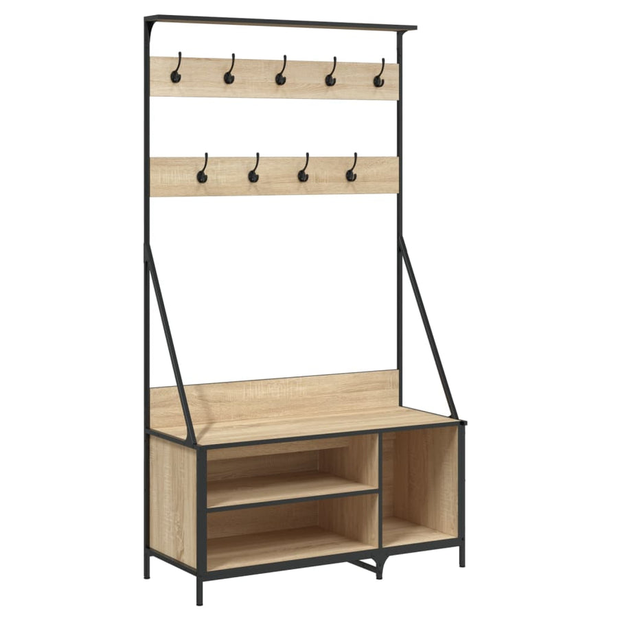 Kledingrek Met Schoenenrek 00X4X84 Cm Kleurig Sonoma eiken