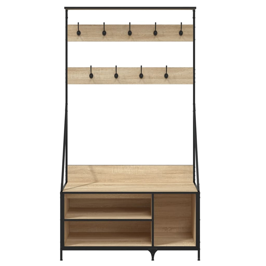 Kledingrek Met Schoenenrek 00X4X84 Cm Kleurig Sonoma eiken