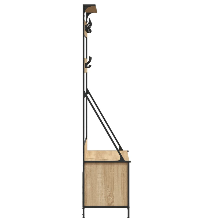 Kledingrek Met Schoenenrek 00X4X84 Cm Kleurig Sonoma eiken