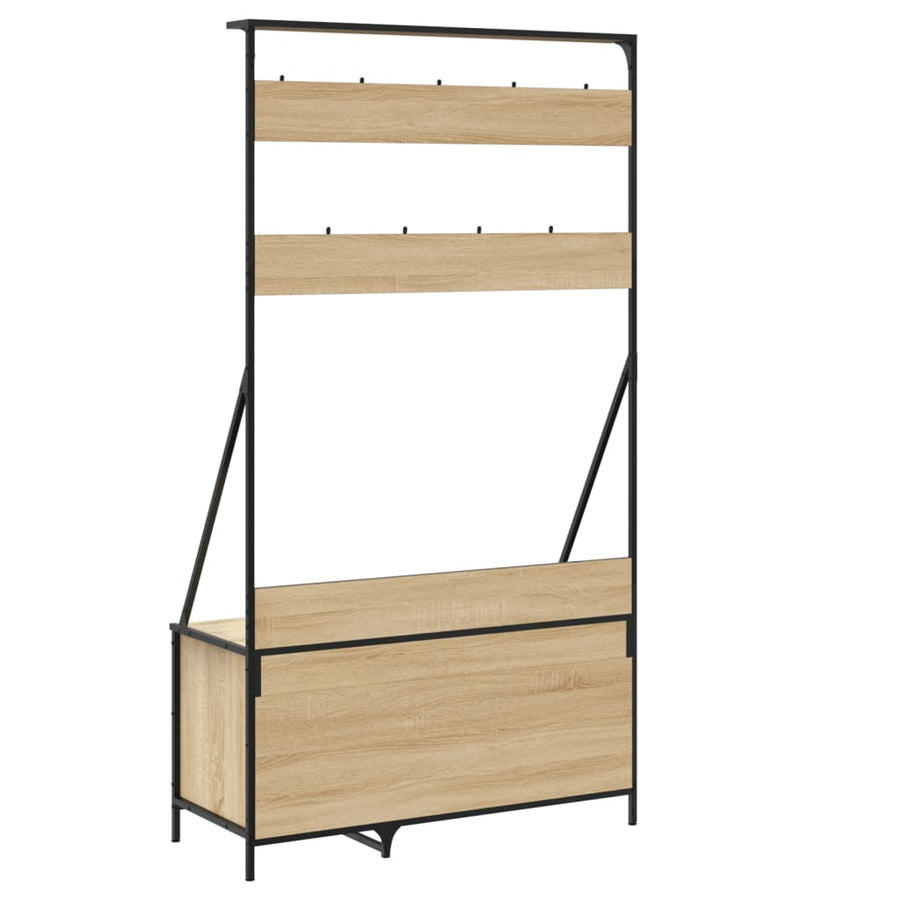 Kledingrek Met Schoenenrek 00X4X84 Cm Kleurig Sonoma eiken
