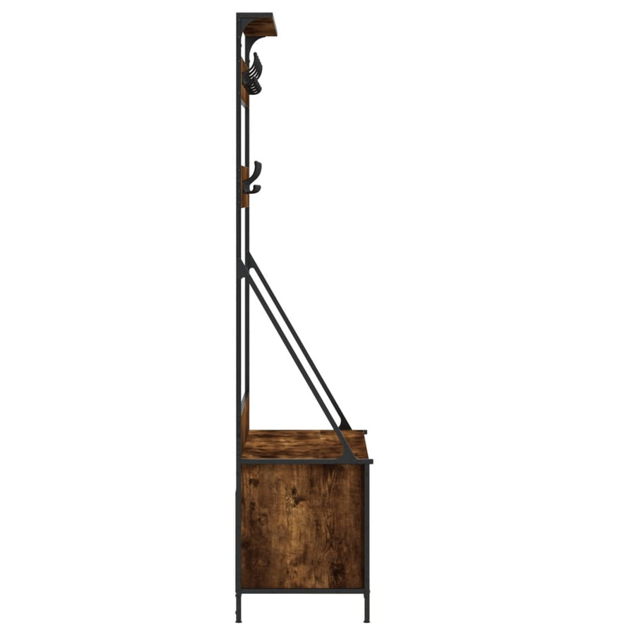 Kledingrek Met Schoenenrek 00X4X84 Cm Kleurig Gerookt eiken