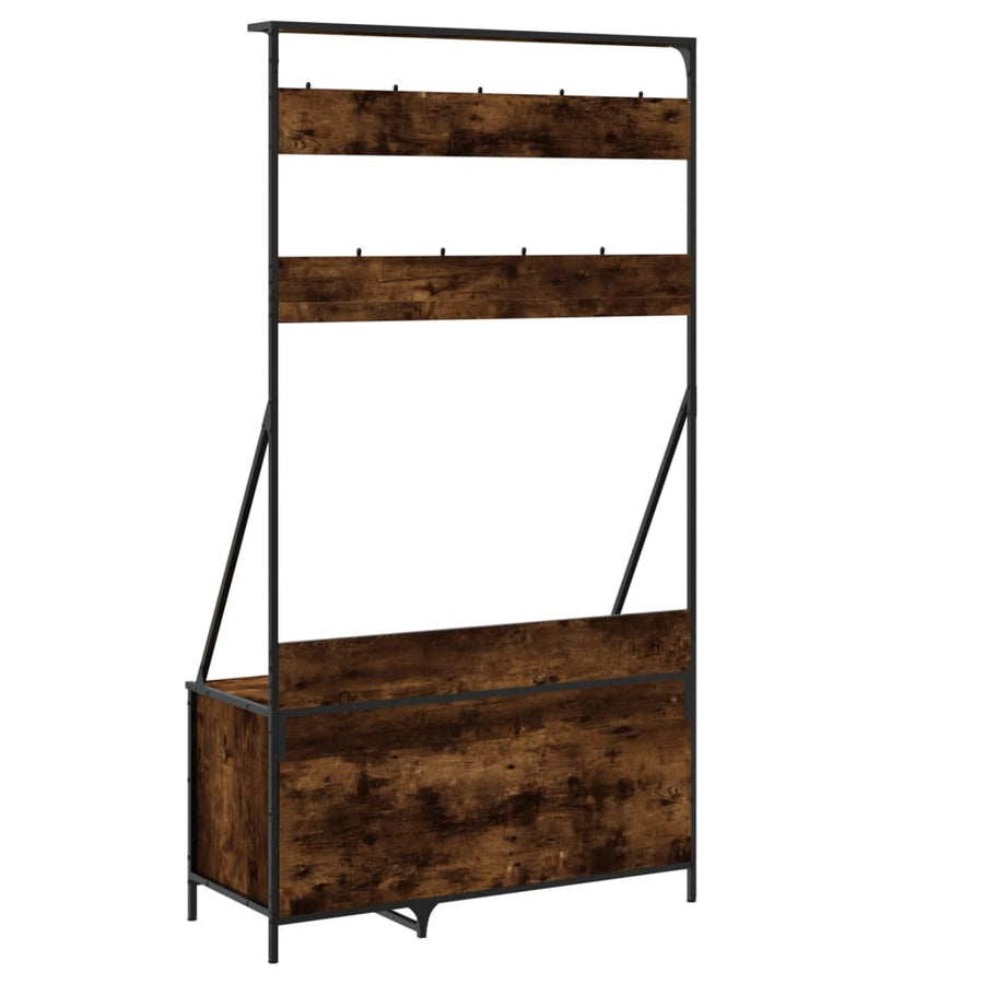 Kledingrek Met Schoenenrek 00X4X84 Cm Kleurig Gerookt eiken
