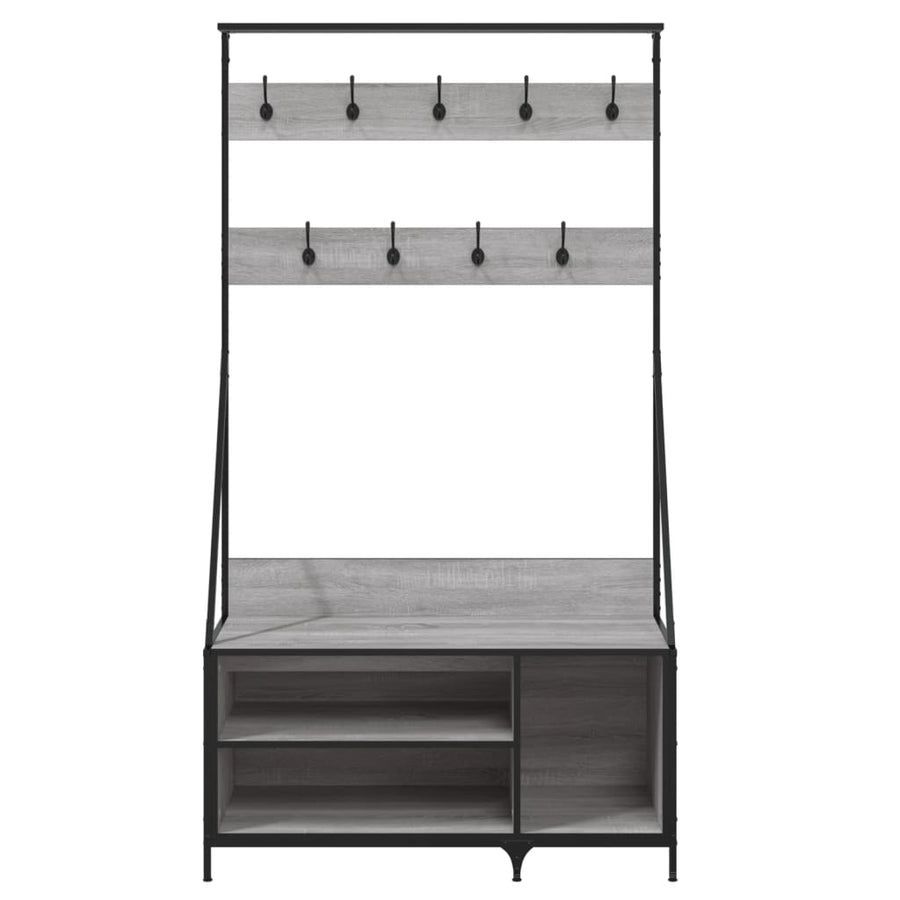 Kledingrek met schoenenrek 100x41x184 cm grijs sonoma Grijs sonoma