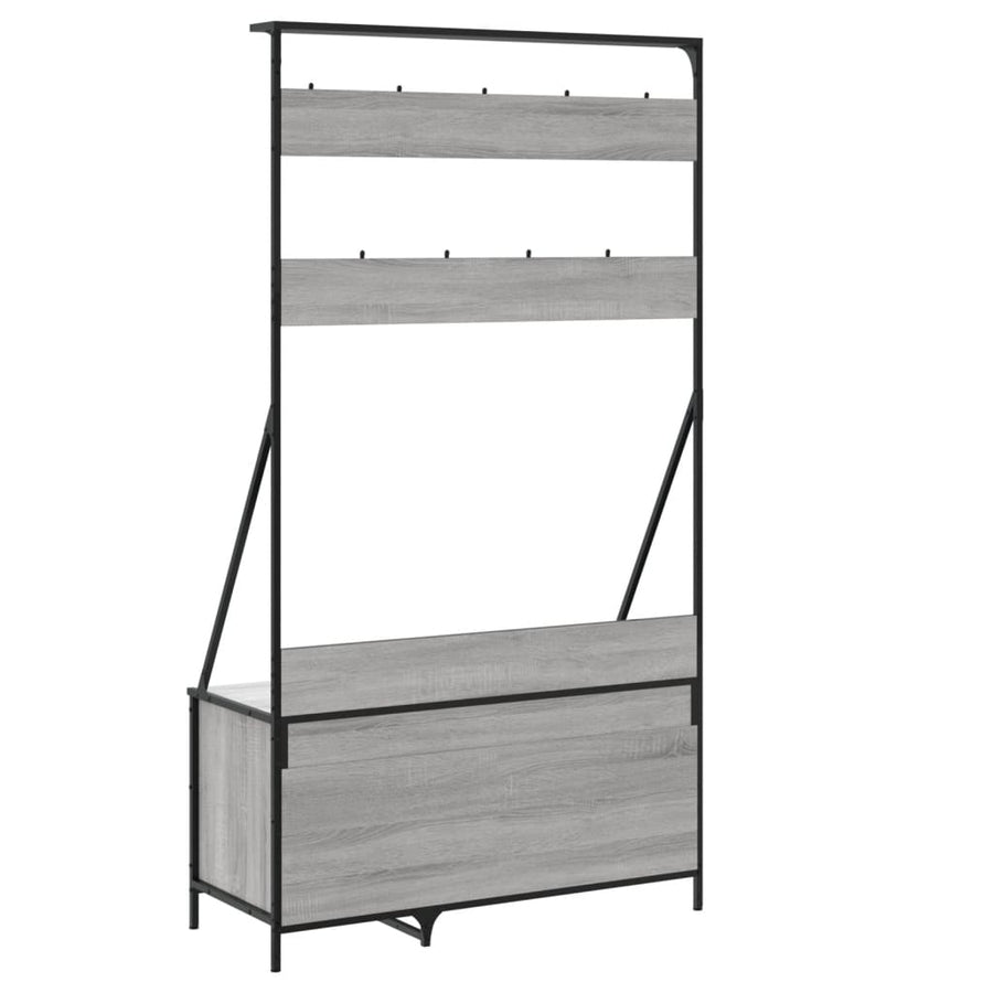 Kledingrek met schoenenrek 100x41x184 cm grijs sonoma Grijs sonoma