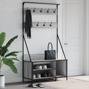 Kledingrek met schoenenrek 100x41x184 cm grijs sonoma