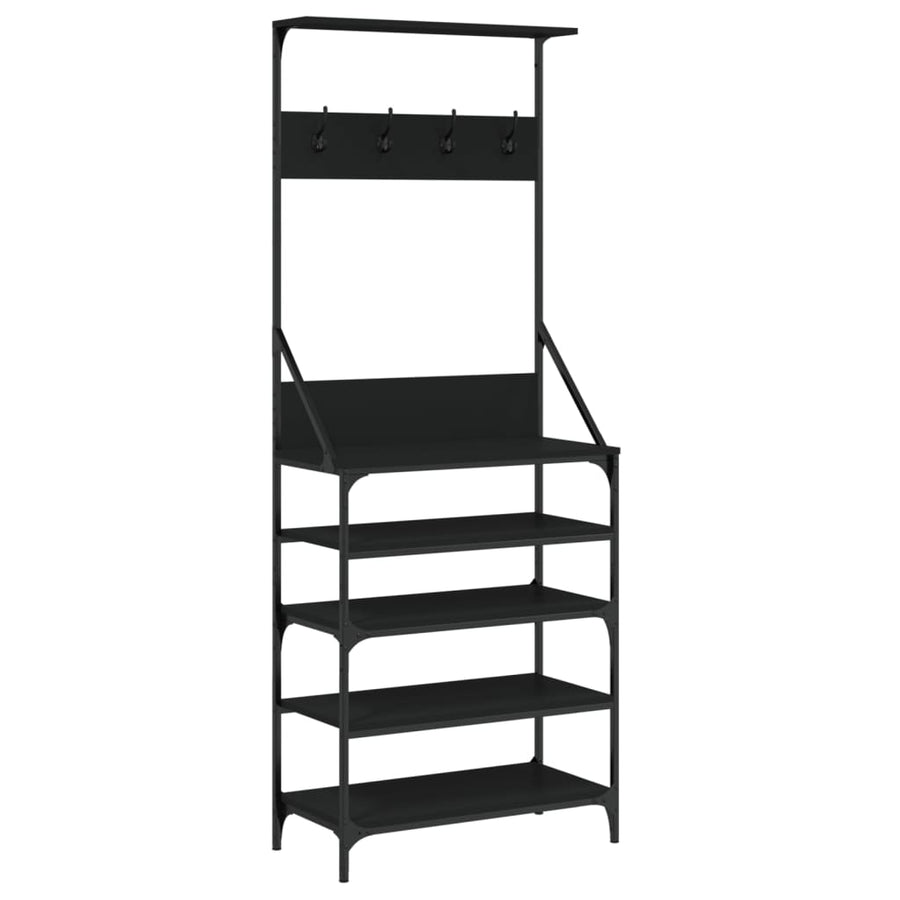 Kledingrek Met Schoenenrek 70 x 34 x 184 cm Zwart