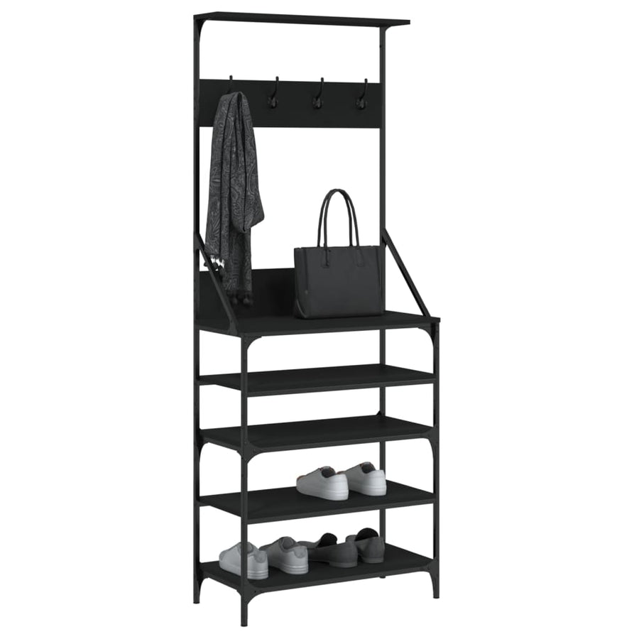 Kledingrek Met Schoenenrek 70 x 34 x 184 cm Zwart