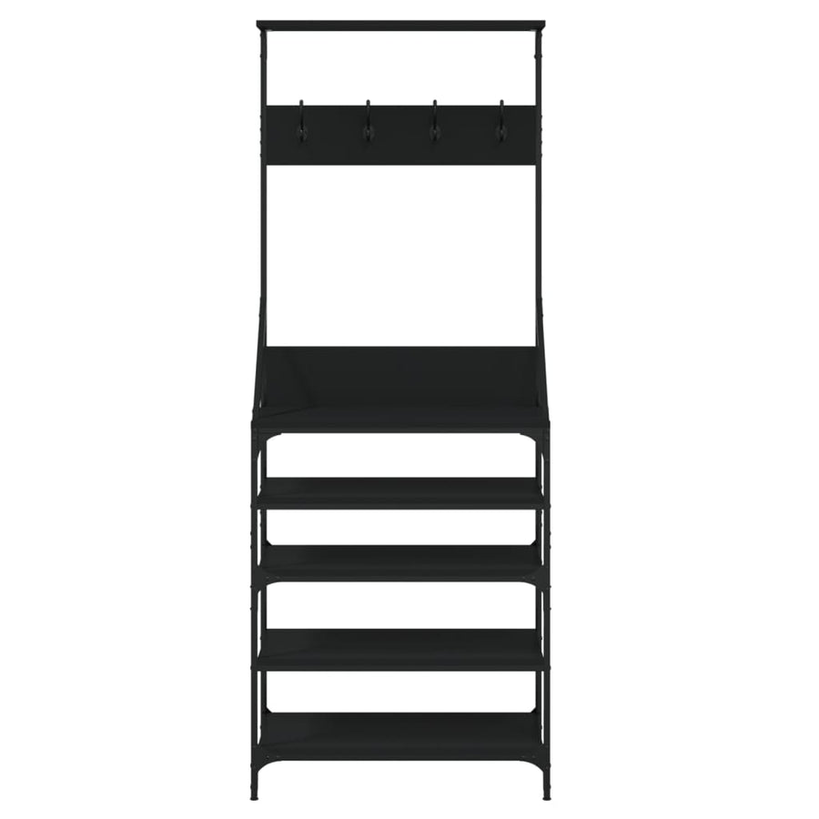 Kledingrek Met Schoenenrek 70 x 34 x 184 cm Zwart