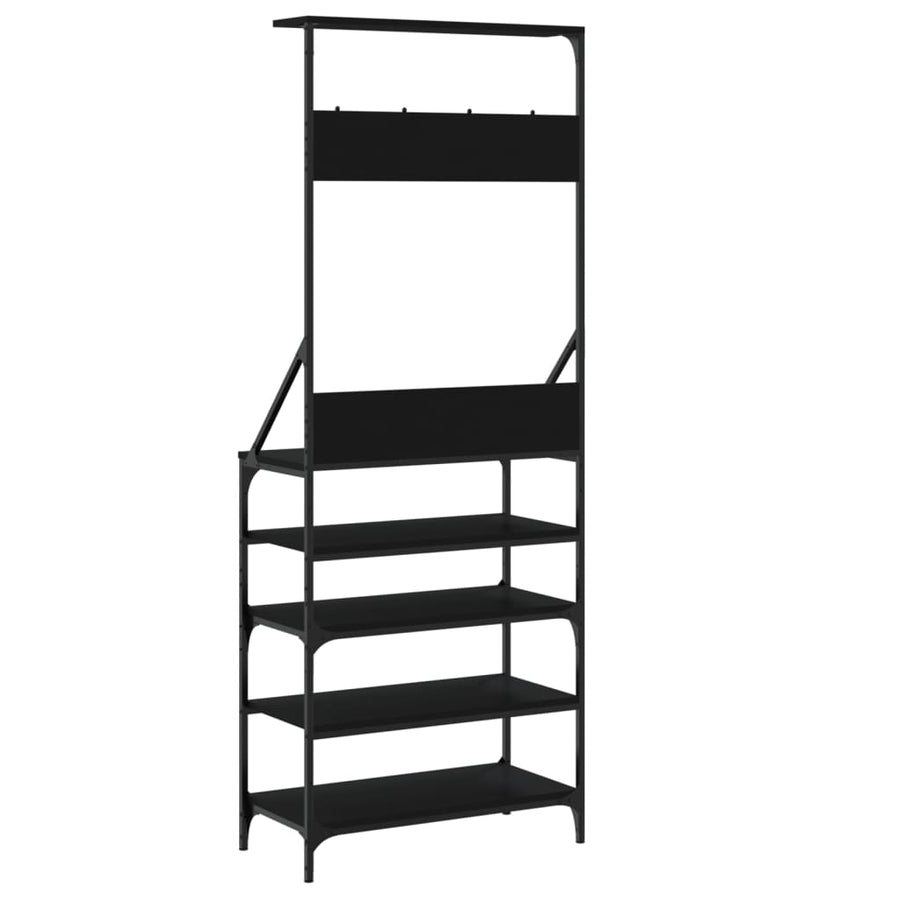 Kledingrek Met Schoenenrek 70 x 34 x 184 cm Zwart