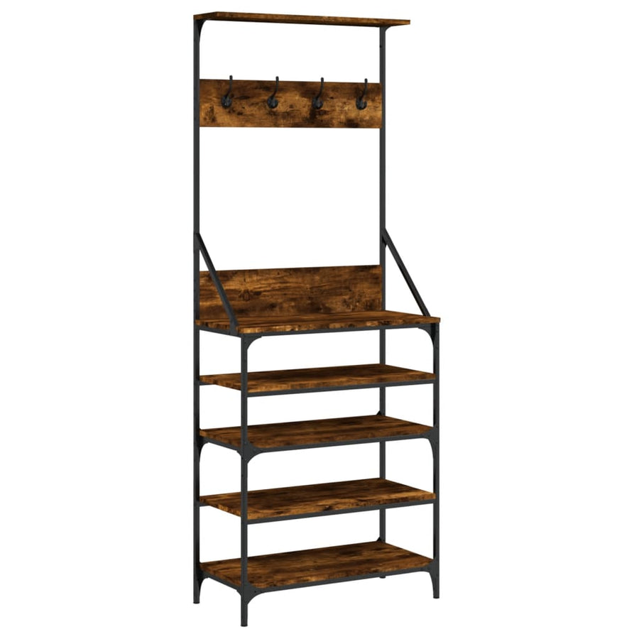 Kledingrek Met Schoenenrek Kleurig 70 x 34 x 184 cm Gerookt eiken