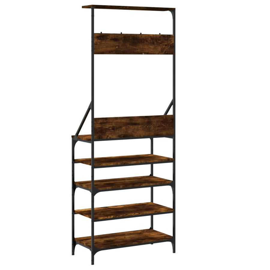 Kledingrek Met Schoenenrek Kleurig 70 x 34 x 184 cm Gerookt eiken