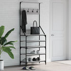 Kledingrek met schoenenrek 70x34x184 cm grijs sonoma eiken