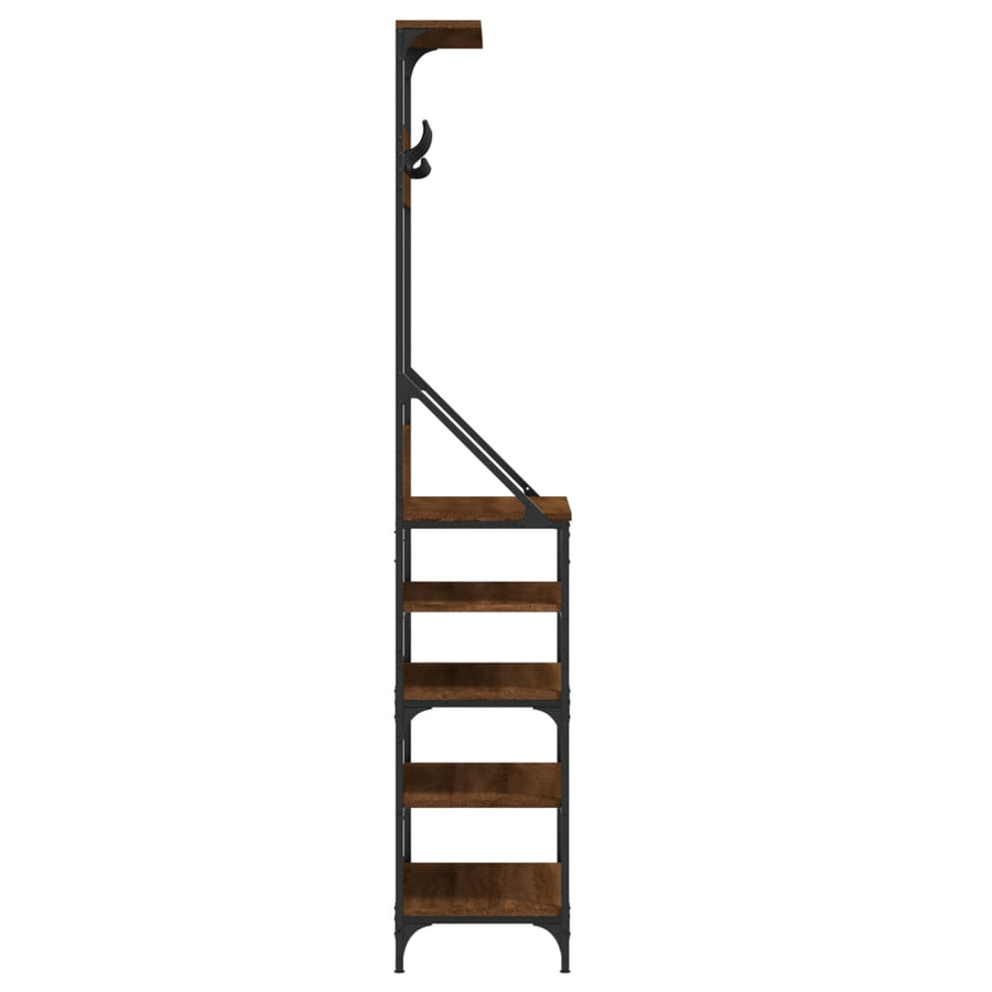 Kledingrek Met Schoenenrek Bruineikenkleurig 70 x 34 x 184 cm bruin eikenkleur