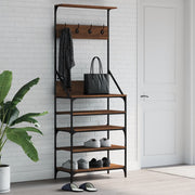Kledingrek met schoenenrek 70x34x184 cm bruineiken