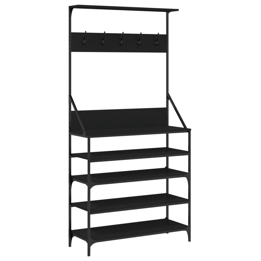 Kledingrek Met Schoenenrek 90 x 34 x 184 cm Zwart