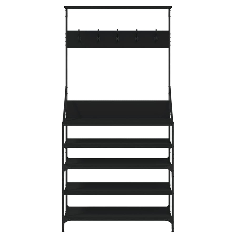 Kledingrek Met Schoenenrek 90 x 34 x 184 cm Zwart