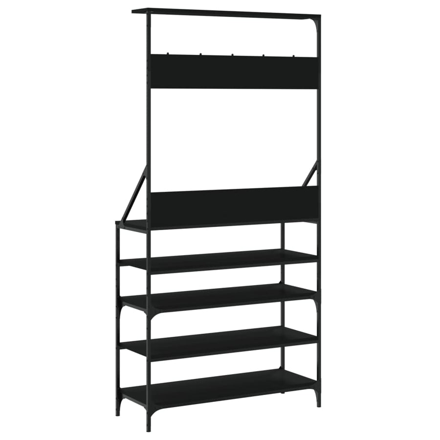 Kledingrek Met Schoenenrek 90 x 34 x 184 cm Zwart