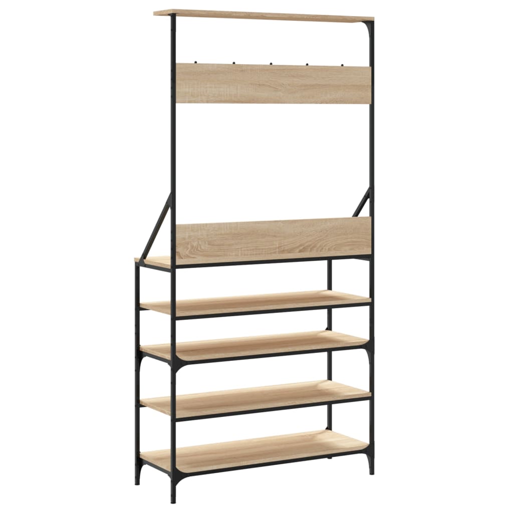 Kledingrek Met Schoenenrek Kleurig 90 x 34 x 184 cm Sonoma eiken
