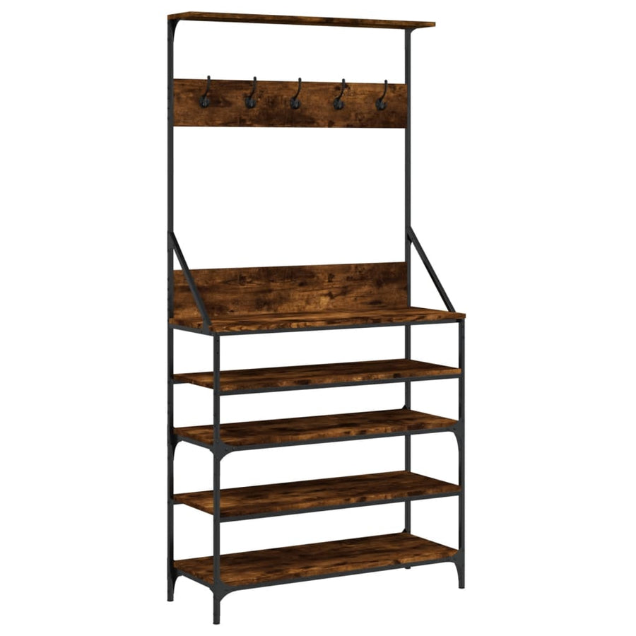 Kledingrek Met Schoenenrek Kleurig 90 x 34 x 184 cm Gerookt eiken