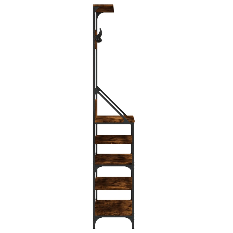 Kledingrek Met Schoenenrek Kleurig 90 x 34 x 184 cm Gerookt eiken