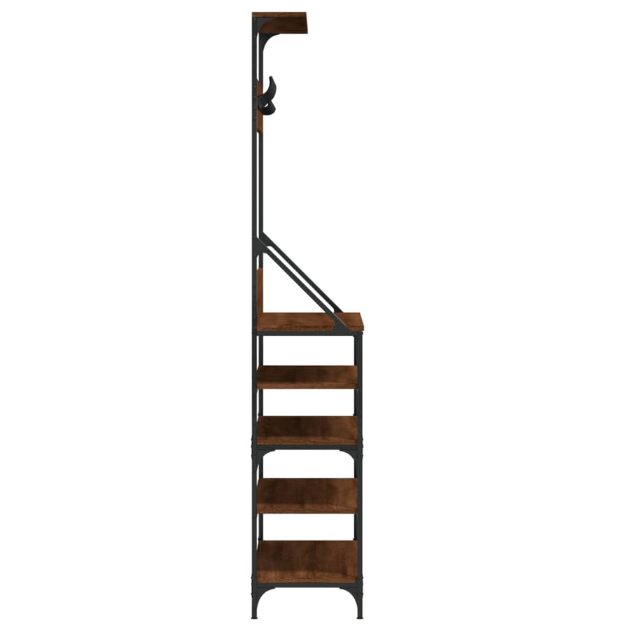 Kledingrek Met Schoenenrek Bruineikenkleurig 90 x 34 x 184 cm bruin eikenkleur