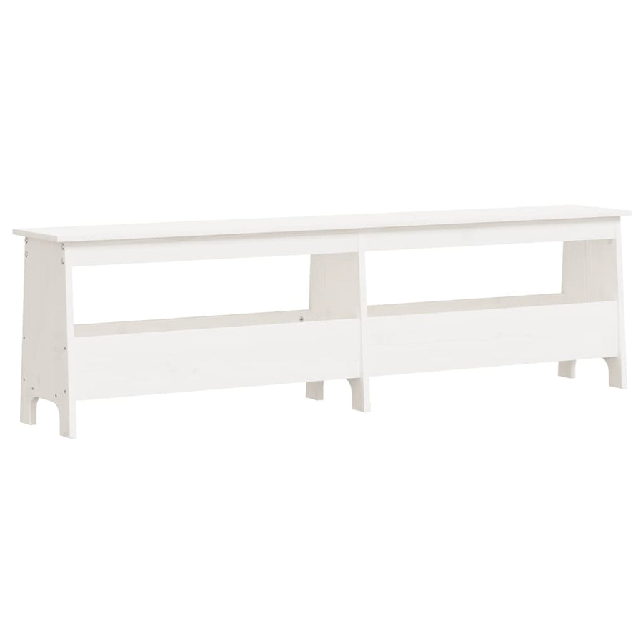 Halbankje Massief Grenenhout 160 x 28 x 45 cm Wit