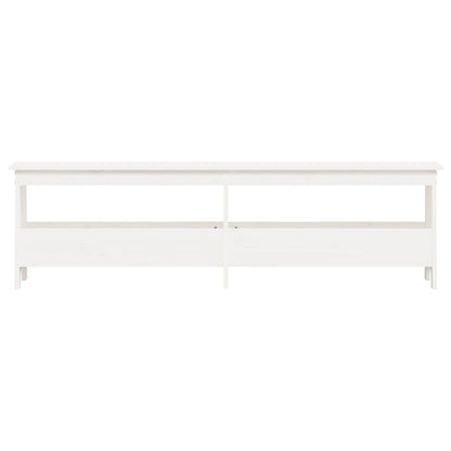 Halbankje Massief Grenenhout 160 x 28 x 45 cm Wit