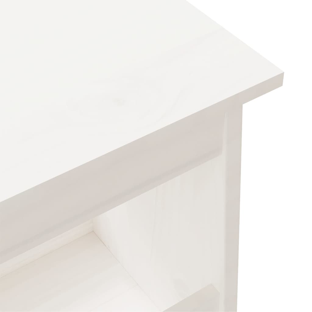 Halbankje Massief Grenenhout 160 x 28 x 45 cm Wit