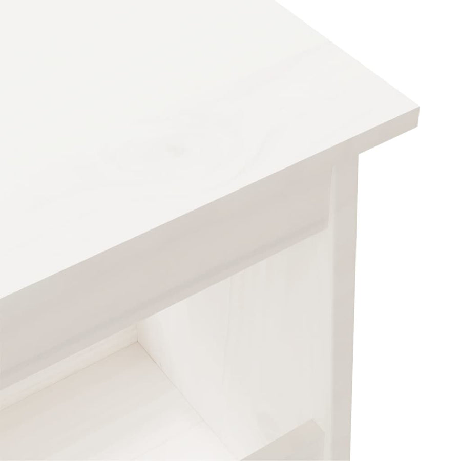 Halbankje Massief Grenenhout 160 x 28 x 45 cm Wit