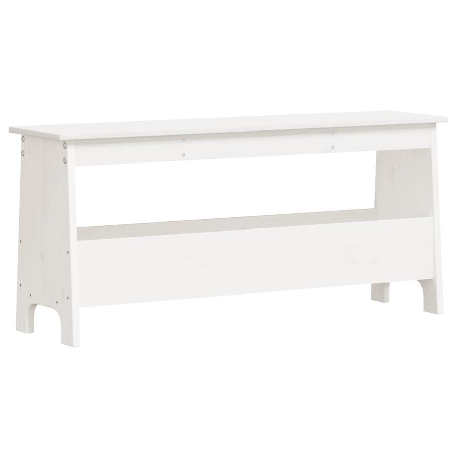 Halbankje Massief Grenenhout 100 x 28 x 45 cm Wit