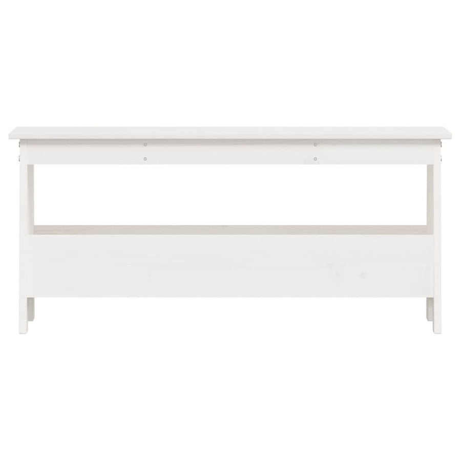 Halbankje Massief Grenenhout 100 x 28 x 45 cm Wit