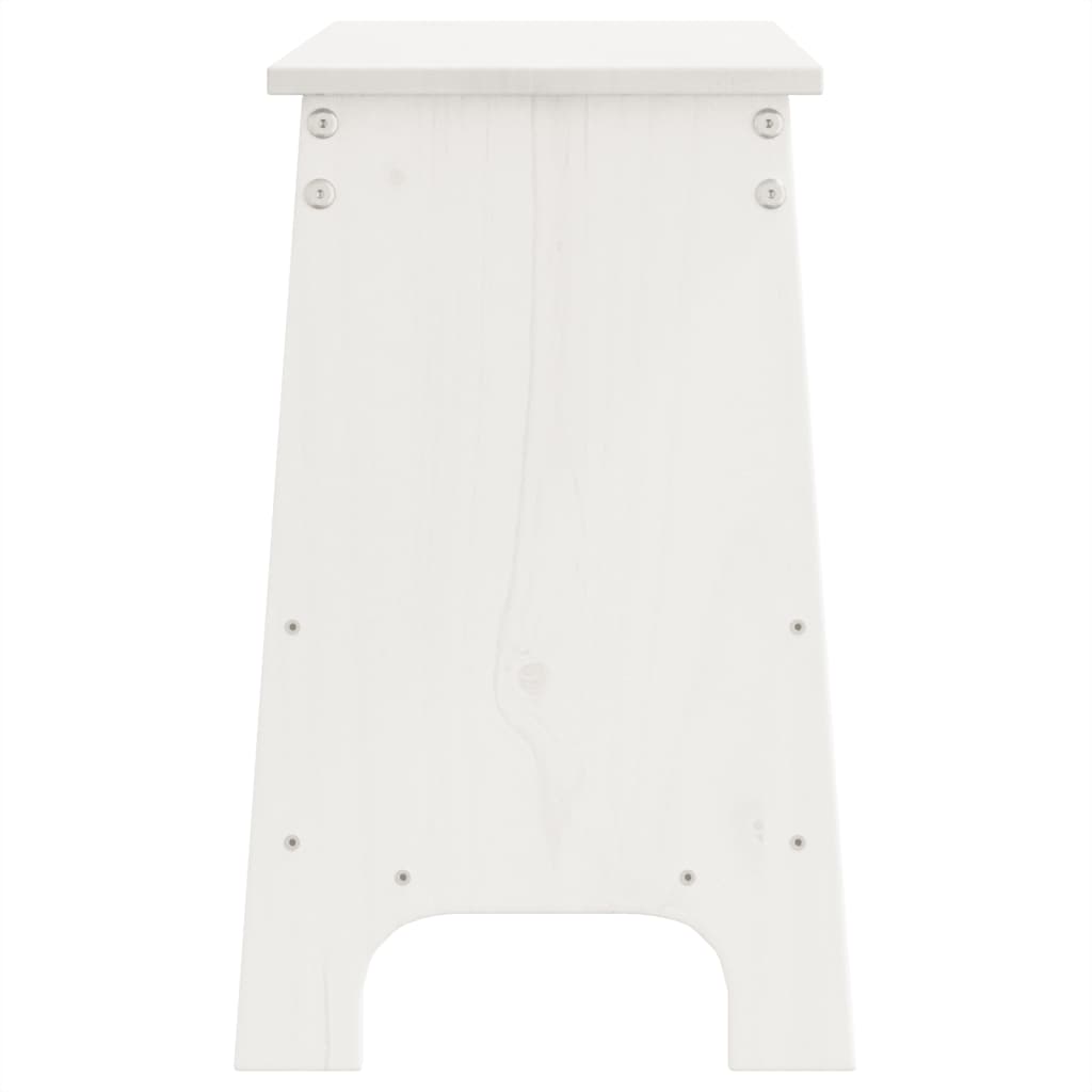 Halbankje Massief Grenenhout 100 x 28 x 45 cm Wit