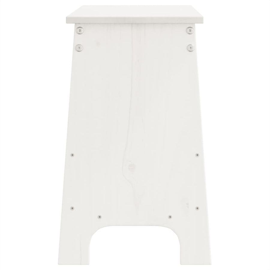 Halbankje Massief Grenenhout 100 x 28 x 45 cm Wit