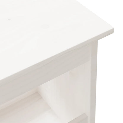 Halbankje Massief Grenenhout 100 x 28 x 45 cm Wit