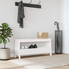 Halbank 100x28x45 cm massief grenenhout wit