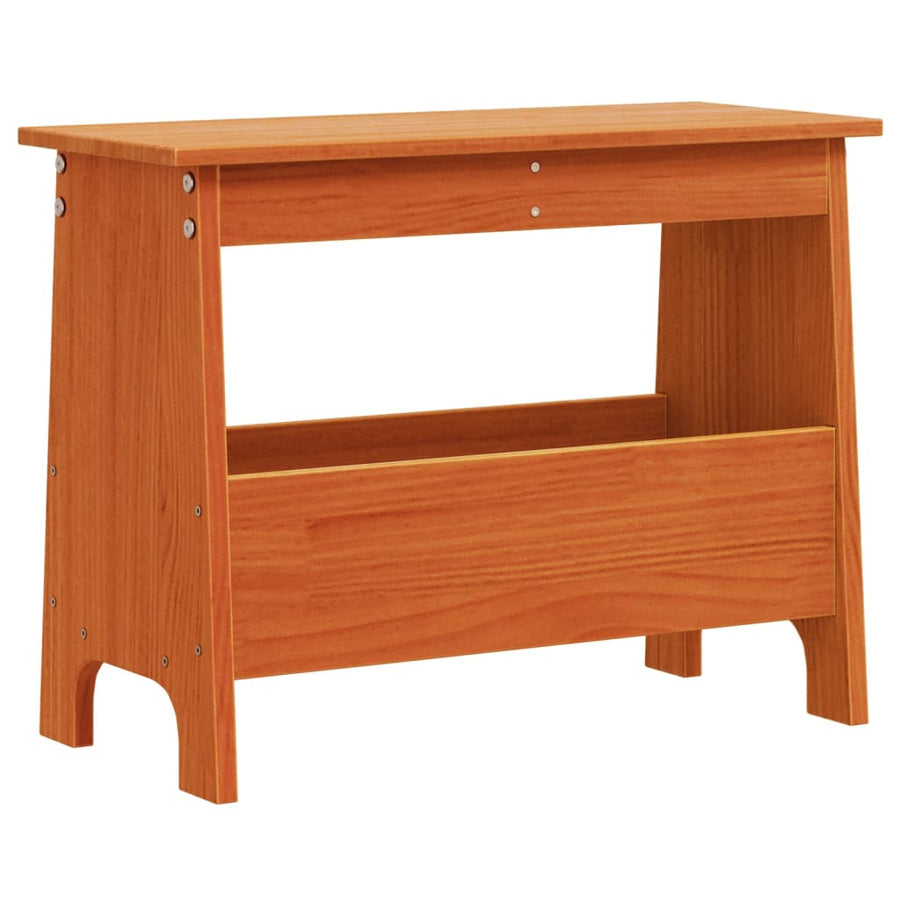 Halbankje Massief Grenenhout Was 60 x 28 x 45 cm Bruin