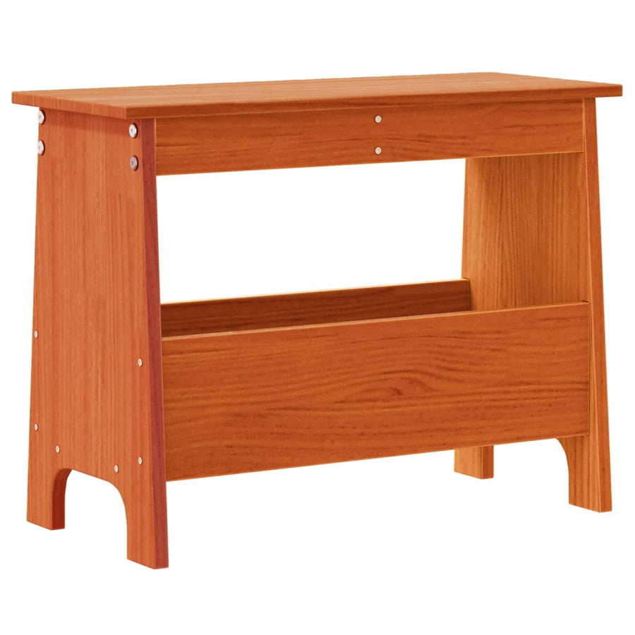 Halbankje Massief Grenenhout Was 60 x 28 x 45 cm Bruin