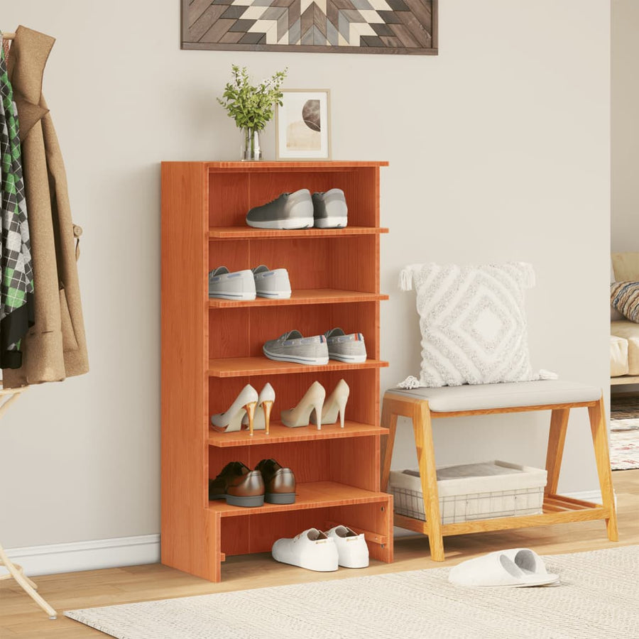 Schoenenkast Massief Grenenhout Was 52 x 30 x 104 cm Bruin