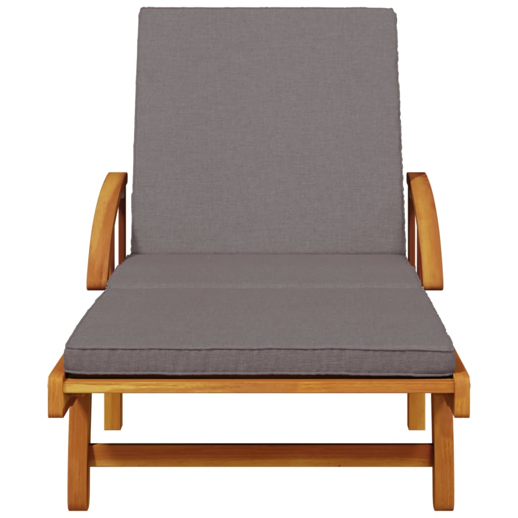 Ligbed met kussen en tafel massief acaciahout