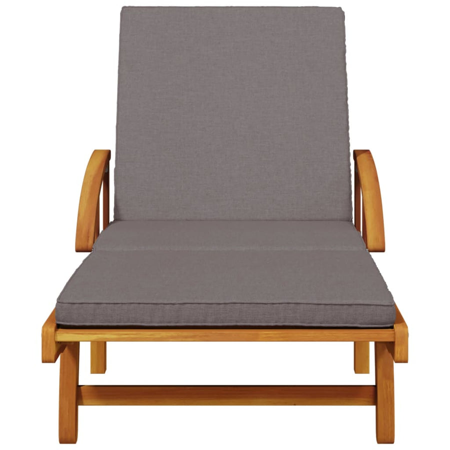 Ligbed met kussen en tafel massief acaciahout