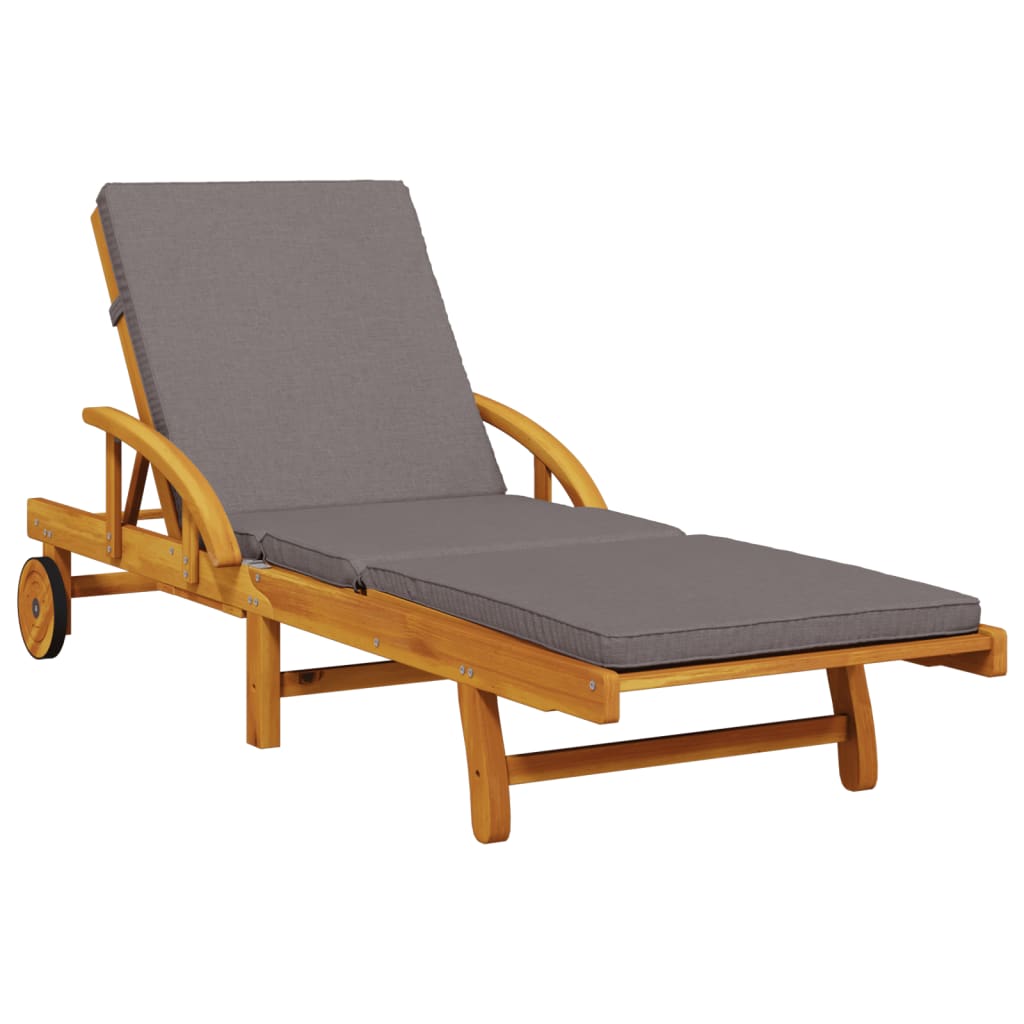 Ligbedden 2 st met kussens 200x68x83 cm massief acaciahout