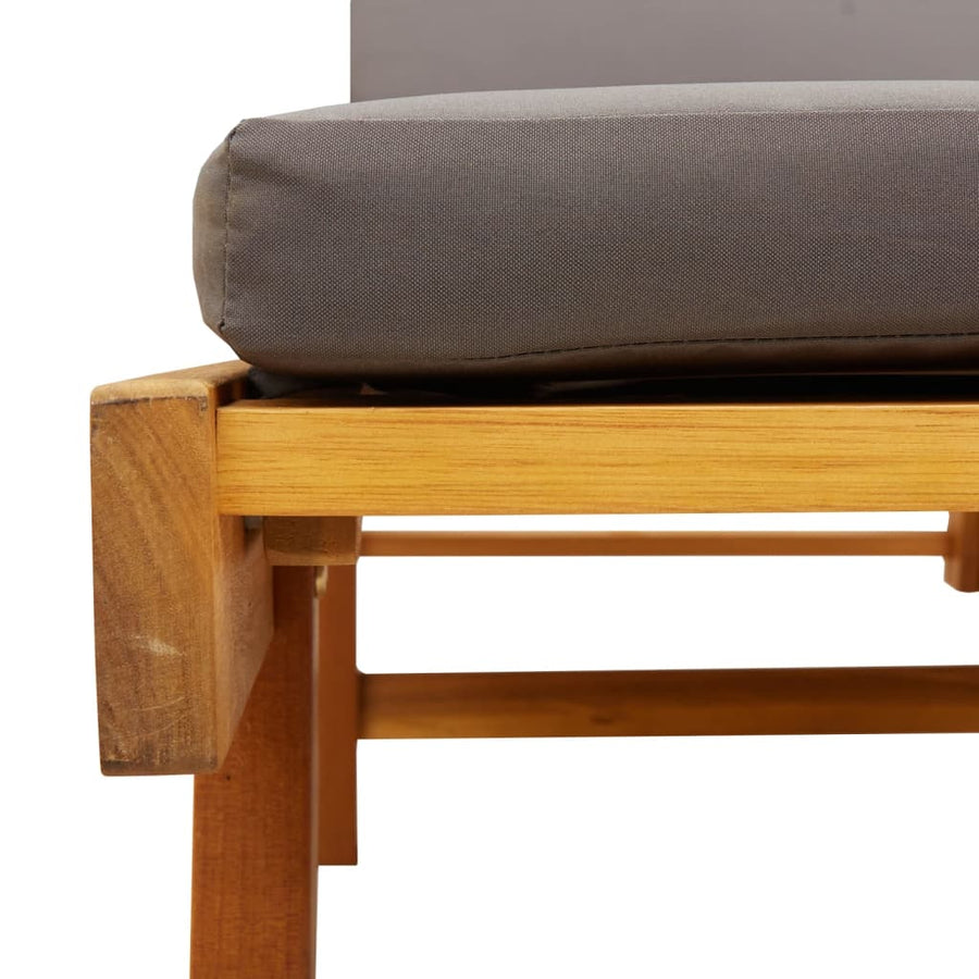Ligbedden 2 st met kussens 200x68x83 cm massief acaciahout