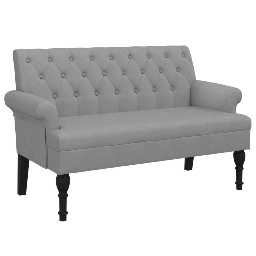 Bankje Met Rugleuning 120X62X75,5 Cm Stof Lichtgrijs